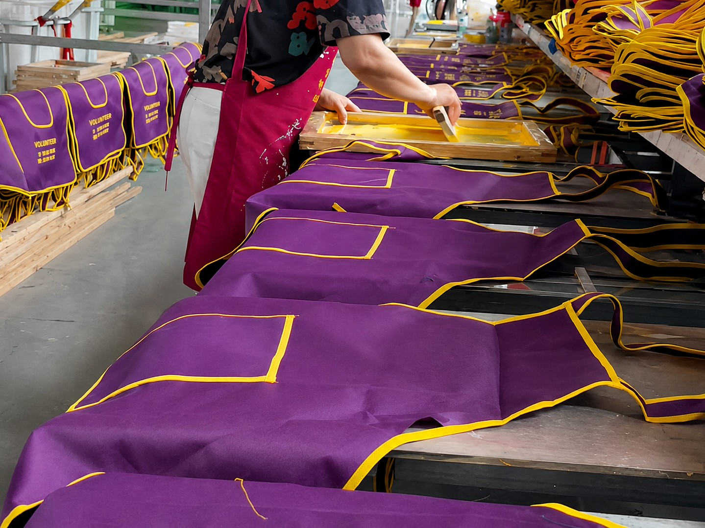 Apron production close up