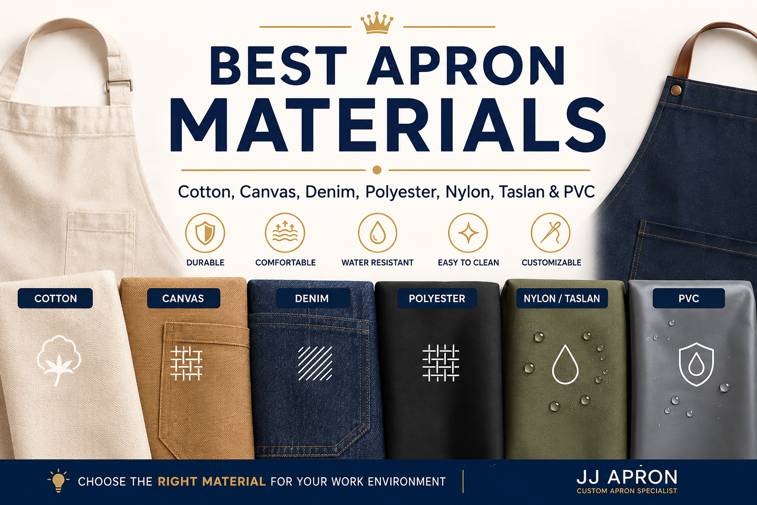 Best Apron Materials: Cotton, Canvas, Denim, Polyester, Nylon & PVC