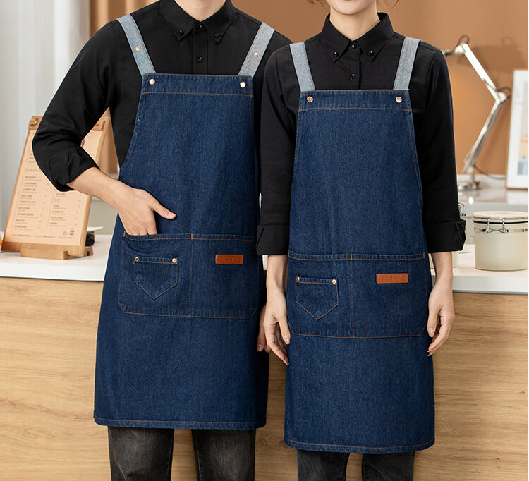 N206 Washed Denim Work Apron with Pockets | JJ Apron